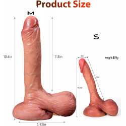 super soft dildo realistic 10 inch with balls