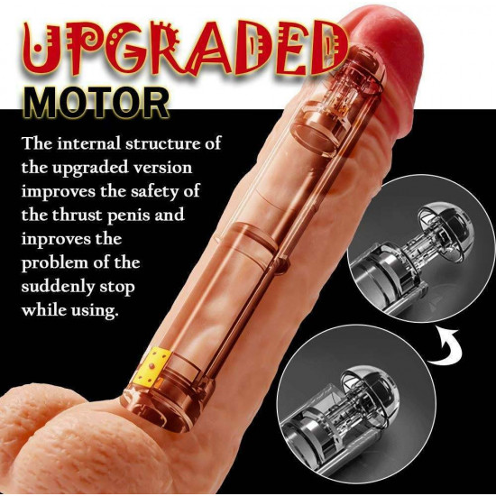 telescopic thrusting heating dildo prostate stimulation vibrator
