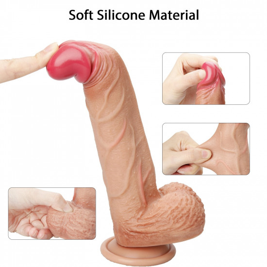 thrusting vibrating silicone moving dildo