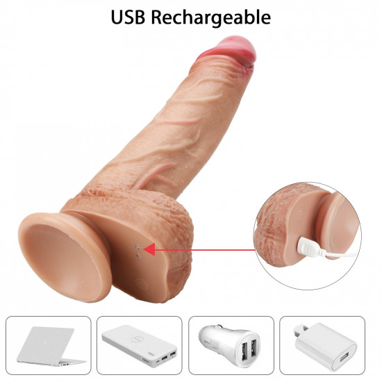 thrusting vibrating silicone moving dildo