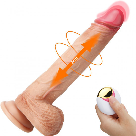 thrusting vibrating silicone moving dildo