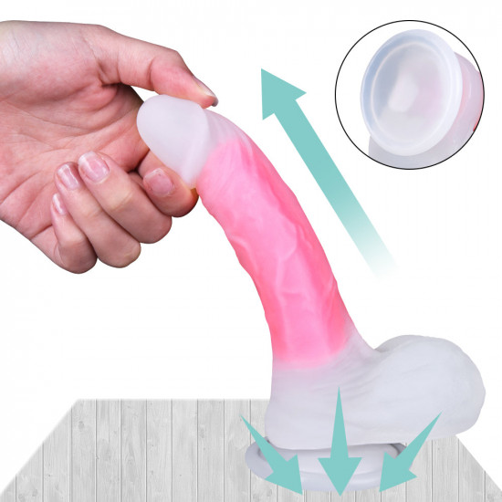 white and pink silicone 7 inch jelly dildo