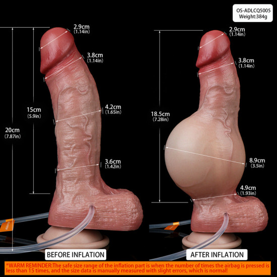 7.87 inch inflatable dildo pump adult toys